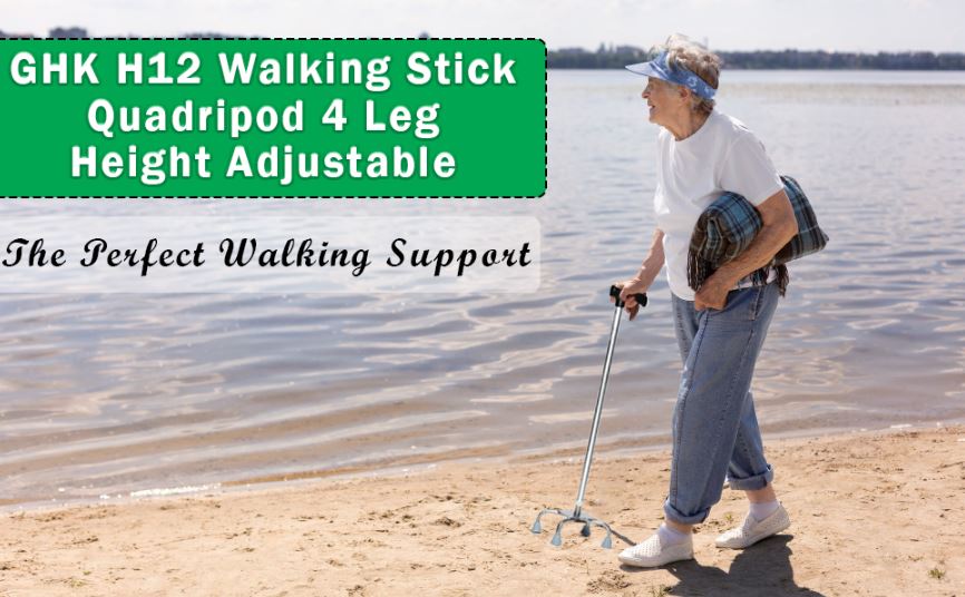 Entros S Shaped Curved Height Adjustable Quadripod 4 Leg Walking
