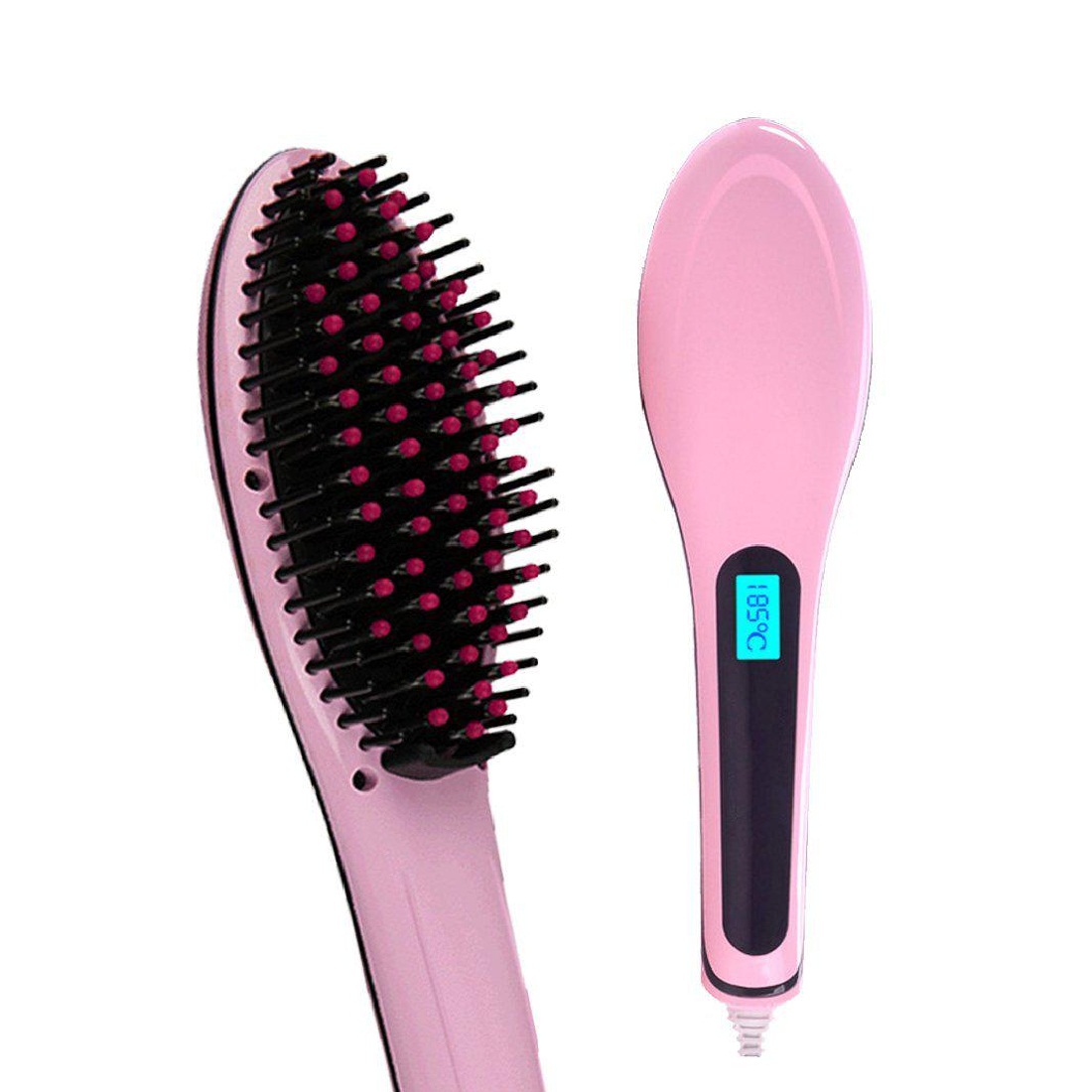 GHK G1 Fast Hair Straightener Massager Brush with Lcd Screen for Temperature, Easy to Use, Portable & Compact
