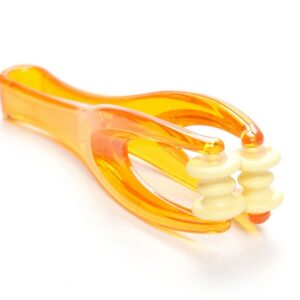 GHK H56 Manual Acupressure Dual Roller Finger Massage Stick Plastic Manual Massager Orange