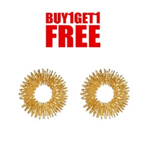 GHK H64 Acupressure Sujok Golden Flexible Unisex Finger Ring Massager