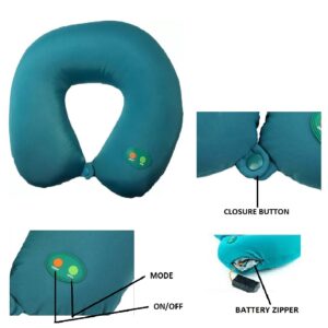 GHK H79 Cervical Massage Pillow U-Shaped Travel Friendly Portable & Compact Microbead Lightweight Vibrating Massager for Cervical Pain Relief, Battery Operated (2 AA Batteries, Not Included)