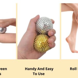 GHK H87 Acupressure Magnetic Needle Ball Massager(Pack of 2,Golden-Silver)