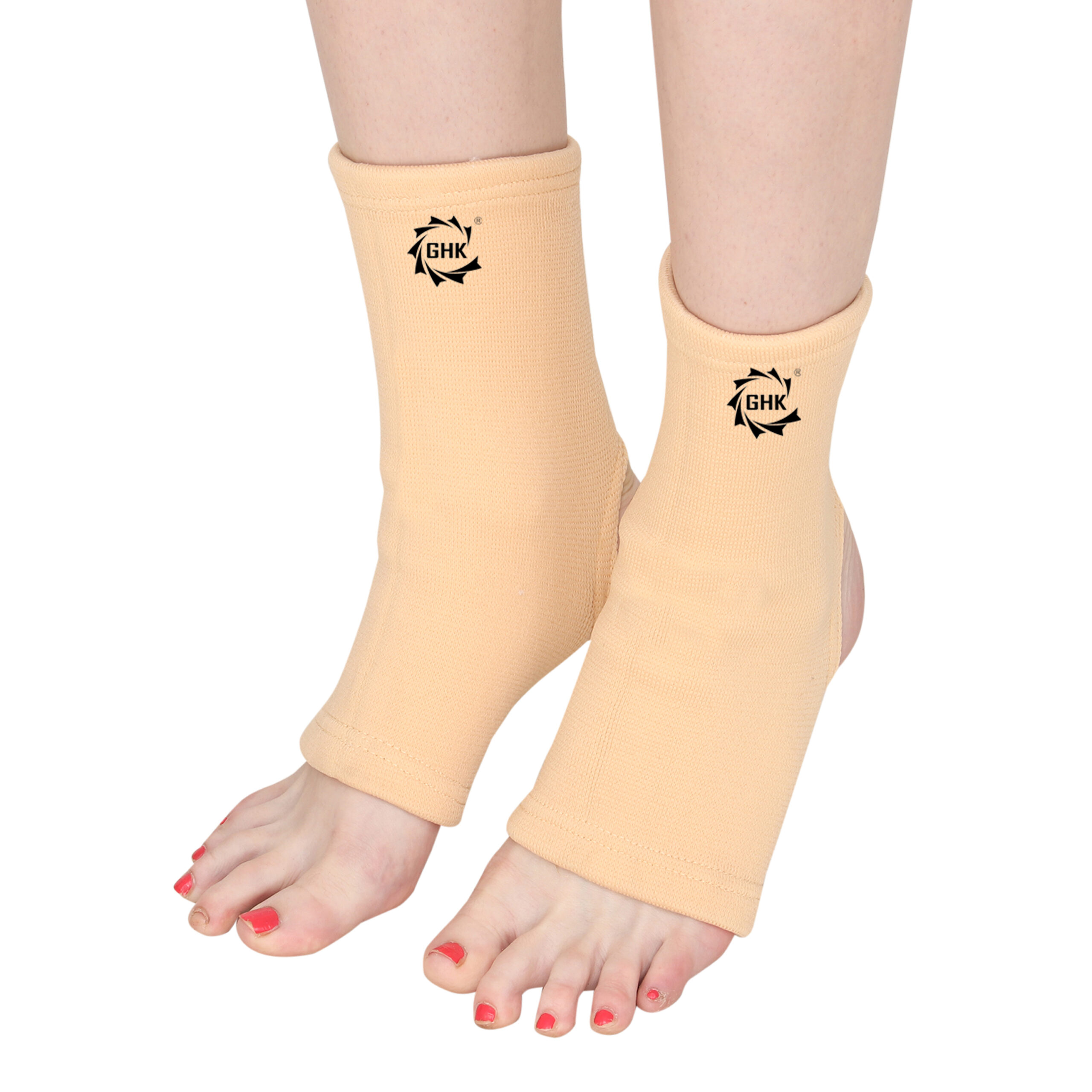 GHK S1 Ankle Support Stretchable & Flexible for Pain Relief in Sprains & Injuries (Unisex,Skin Colour)