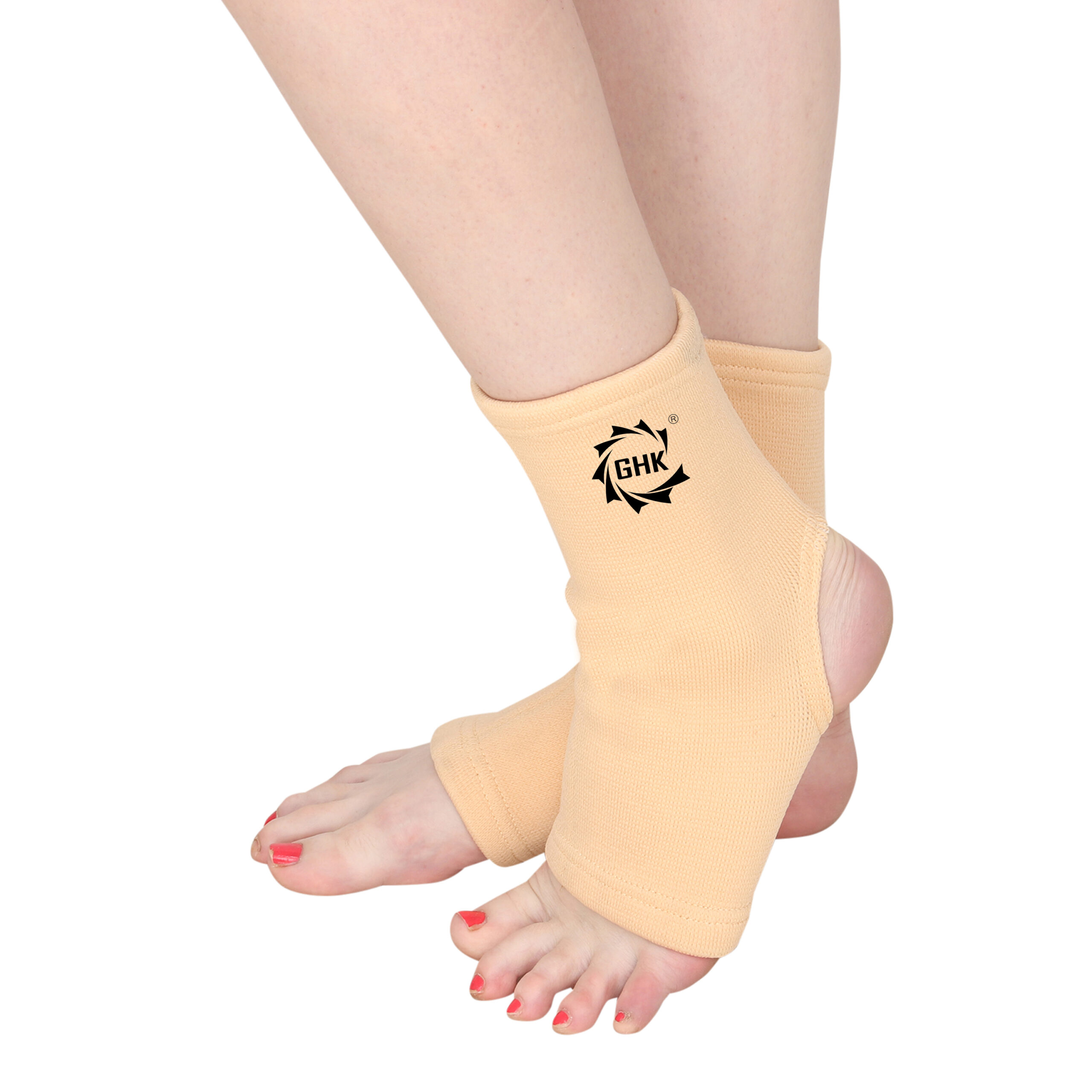 GHK S1 Ankle Support Stretchable & Flexible for Pain Relief in Sprains & Injuries (Unisex,Skin Colour)