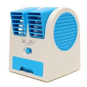 GHK M1 Air Cooler Fan Mini Portable Compact USB Operated Adjustable & Dual Air Wing Multipurpose for Desk, Office, Kitchen & Car (Color Will be dispatched as per Availability)