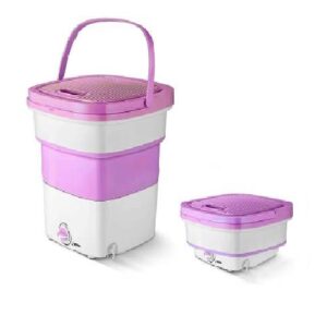 GHK M11 Mini Folding Portable Washing Machine Compact Easy to Use & Store, Travel Friendly, Automatic Cleaning Washer for Travel Home Business Trip (Multicolor)