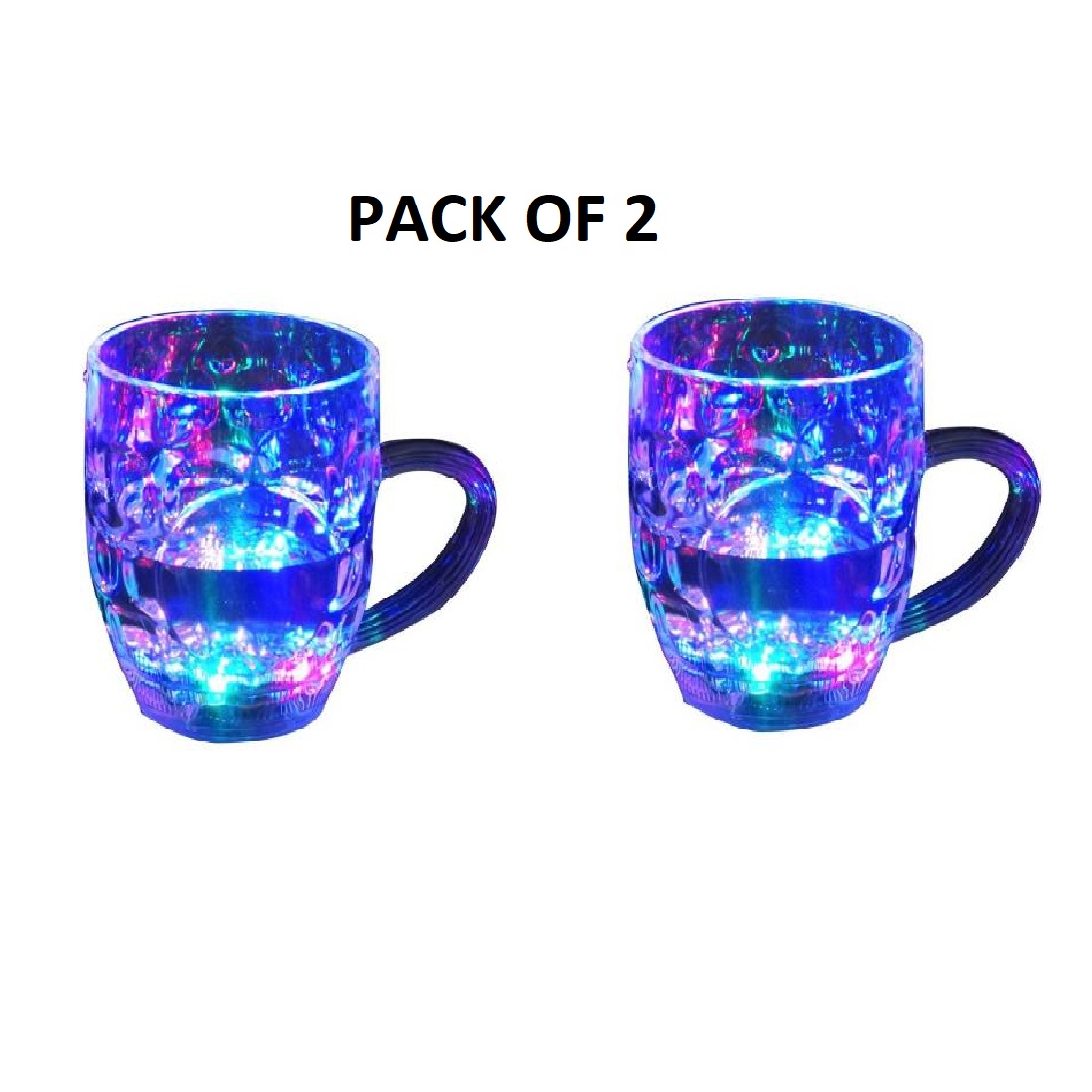 GHK M2 LED Liquid Activated Color Changing Multipurpose Mug Rainbow Lights for Kids & Adults Unisex (Pack of 2)
