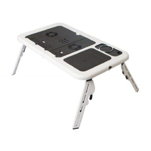 GHK H61 Portable Compact Flexible Foldable Laptop E-Table Multipurpose, Travel Friendly, Height Adjustable with 2 USB Cooling Fans