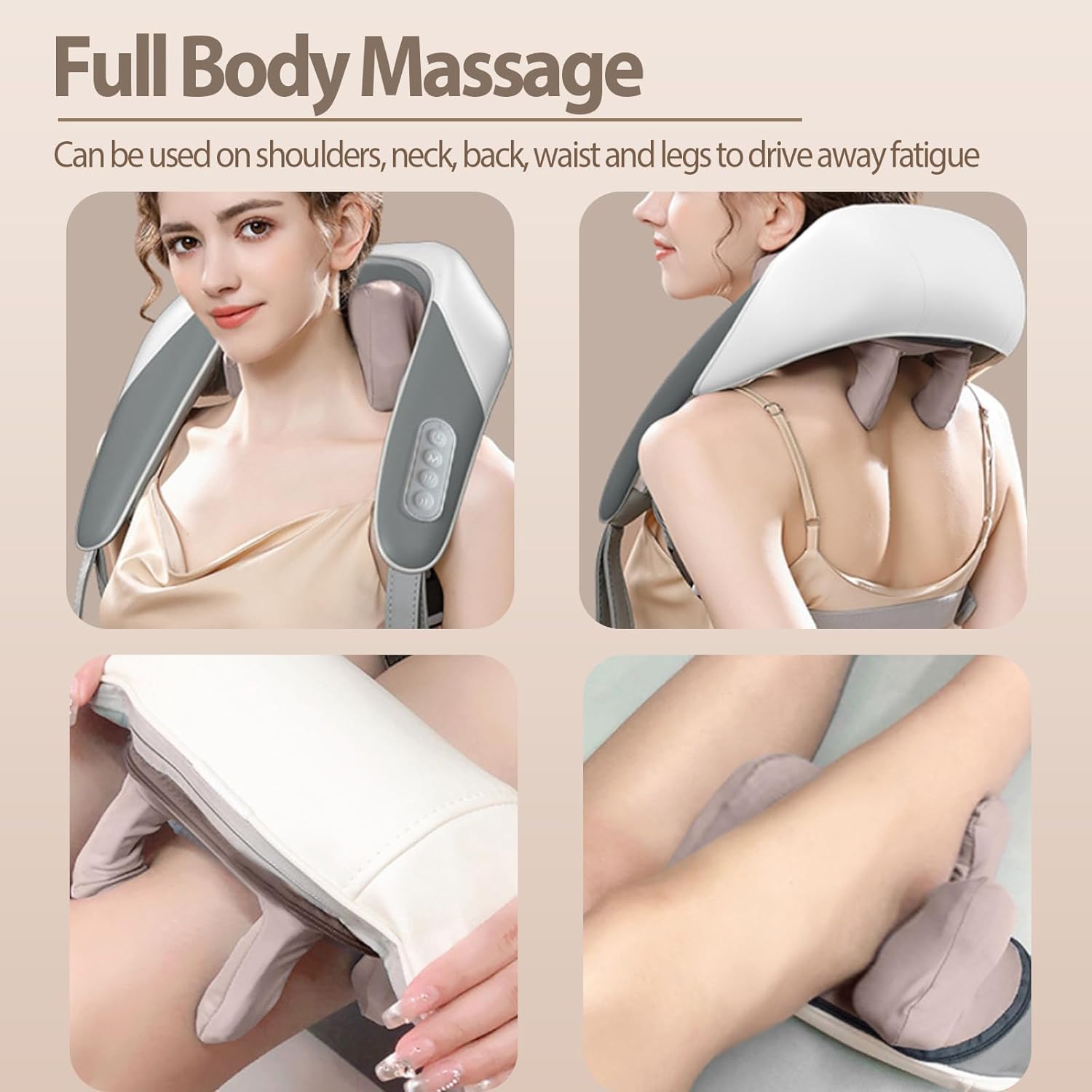 GHK H102 Shoulder and Neck Massager with Heat & Shiatsu Massage on Neck & Shoulder for Complete Body Pain Relief Rechargeable Deep Tissue Massage Machine