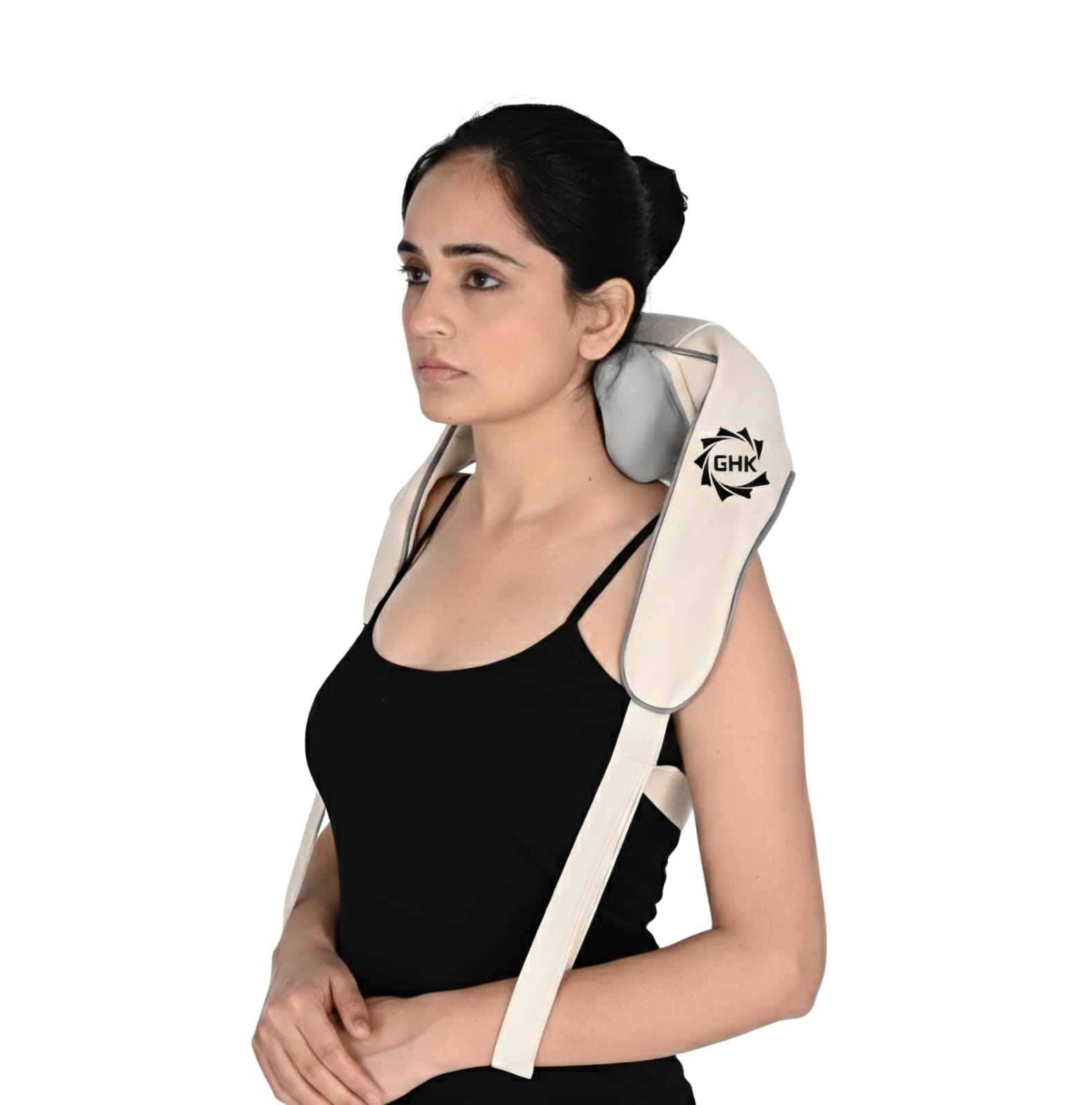 GHK H102 Shoulder and Neck Wireless Massager with Heat & Shiatsu Massage on Neck & Shoulder for Complete Body Pain Relief Rechargeable Deep Tissue Massage Machine