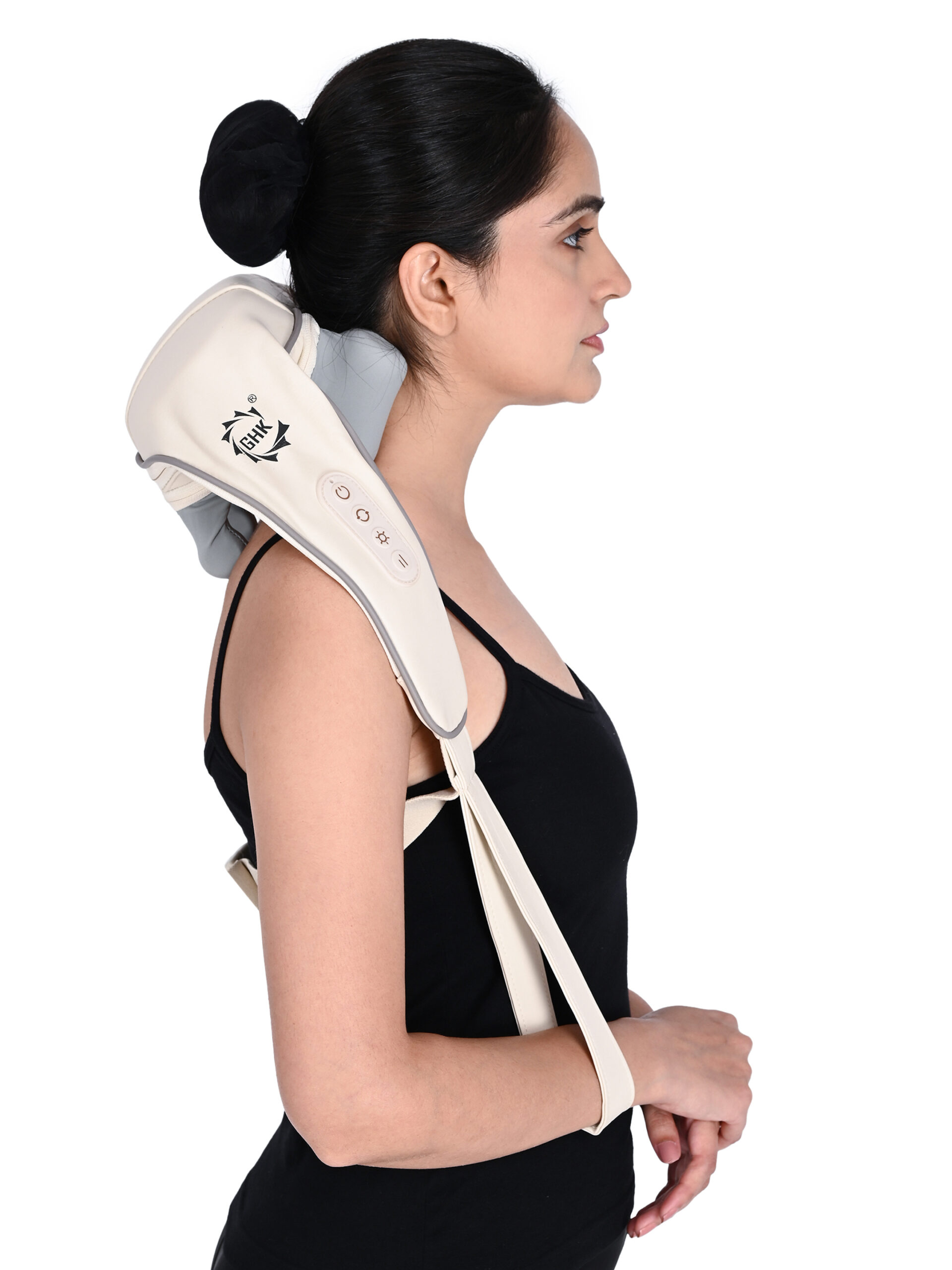 GHK H102 Shoulder and Neck Wireless Massager with Heat & Shiatsu Massage on Neck & Shoulder for Complete Body Pain Relief Rechargeable Deep Tissue Massage Machine