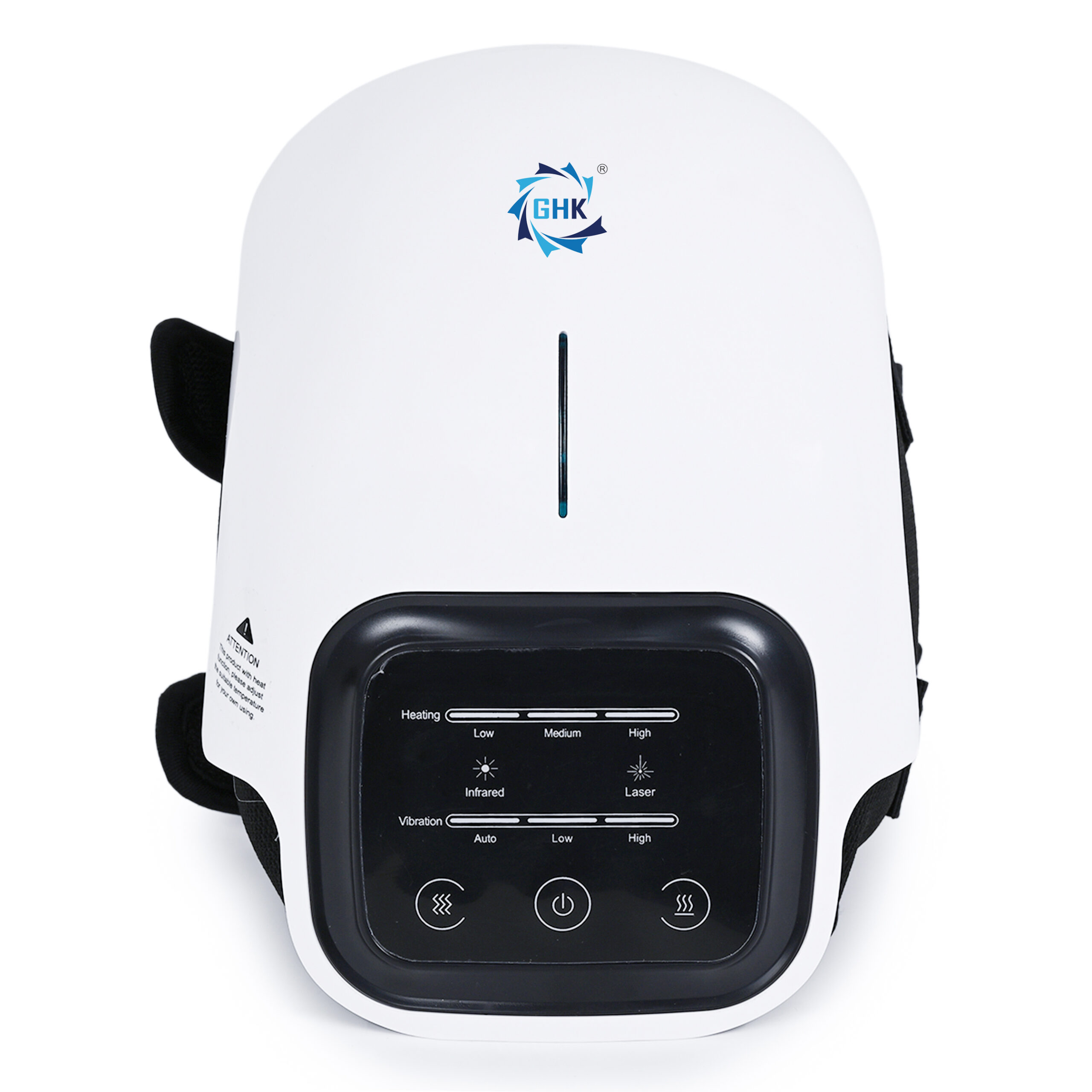 GHK H103 Wireless Rechargeable Relaxing Knee Massager for Joint Pain Relief, with Heat Therapy & Vibration, Strap Up Back Design, Large LED Screen - Image 3