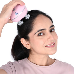 GHK H110 Mini Scalp Massager Body & Head Massage for Hair Growth, 3 Speed Modes, Portable Handheld Stress Reliever Relaxation Tool, Included C-Charging Cable (Assorted Colours)